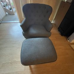 IKEA  Wingback Chair & Ottoman Like New 