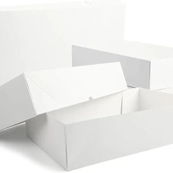 12 Premium Large Gift Boxes for Presents - Extra Large White Gift Boxes with Lids - 4-inch Deep Large Gift Box Good for Robes and Bulky Items