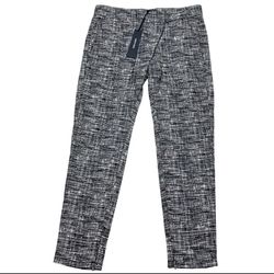Damir Doma Phaius Trousers Pants Women 42 Front Overlap Black White Plaid Tweed