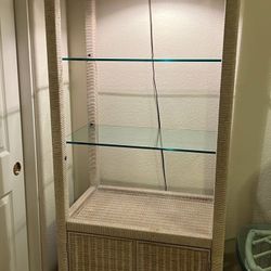 Tall Wicker Display Cabinet 