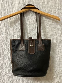 Talbots Black and Brown Leather Tote Bag, Made in Italy