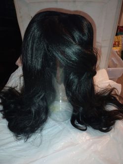 Long Black Wavy Lace Front Wig