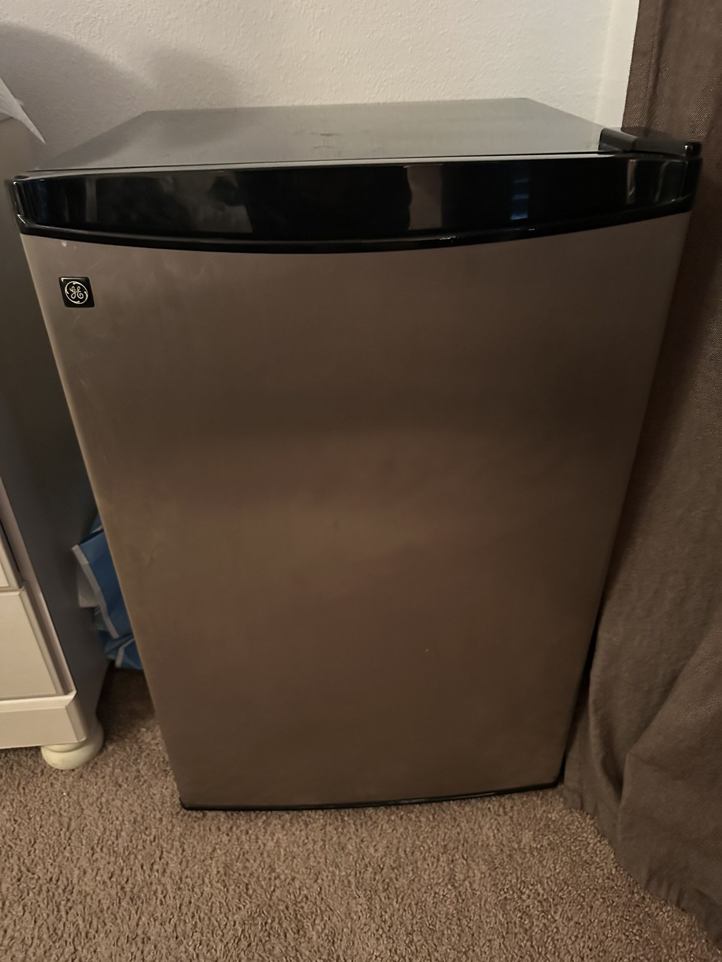 GE Stainless Steel Mini Fridge With Freezer