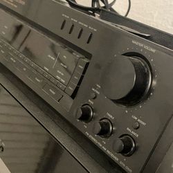 Black Stereo Amplifier with Volume Controls