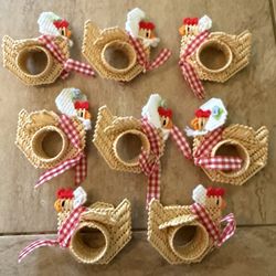 Chicken/Hens Napkin Rings (see details) Set of 8