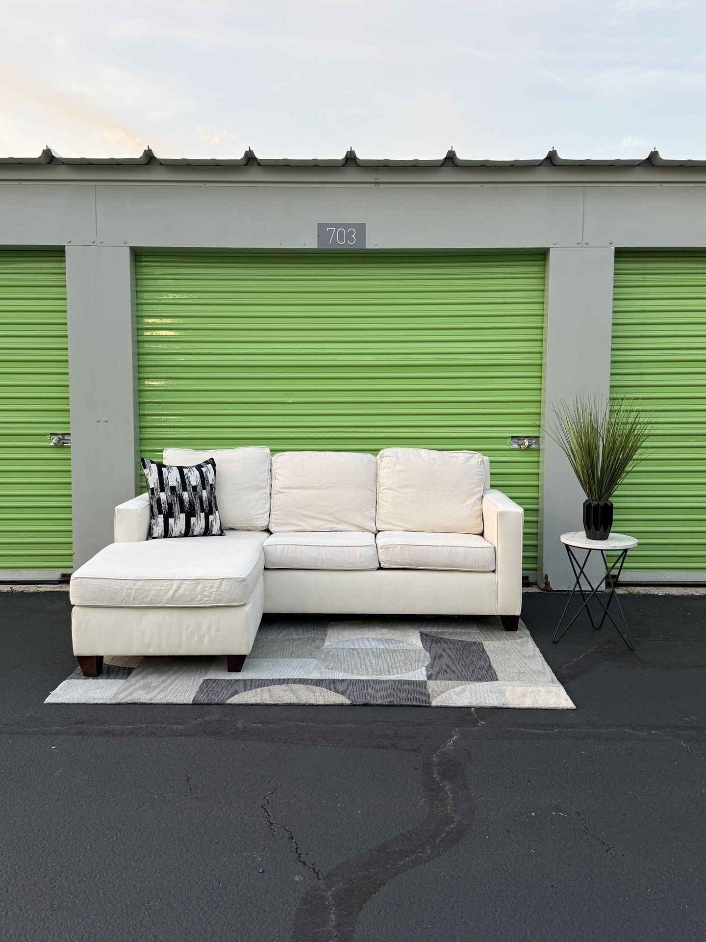 Pottery Barn Oxford White Sofa with Chaise