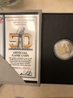 Super bowl 50. Coin