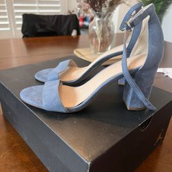 Denim Blue Suede Heels
