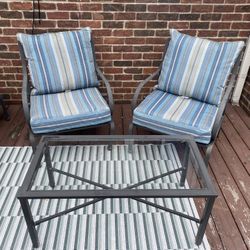 2 Chairs With Coffee Table Set