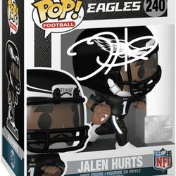 Pop Funko #240 Autographed Jalen Hurts. Authentic 