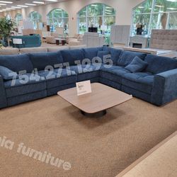 Sectional Sofa Blue Modular Soft Cozy New Finance Available 