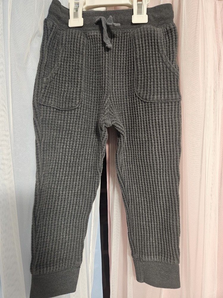 Cat & Jack Toddler Joggers 4T – Gray Waffle Knit Cozy & Soft