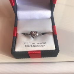 Beautiful Sterling Silver Small Diamond Ring For $30