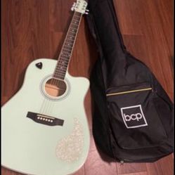 Turquoise Acoustic Guitar 