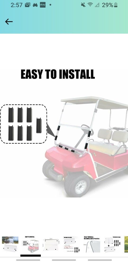 Clear Windshield for Club Car DS 1(contact info removed) Golf Cart Fold Down