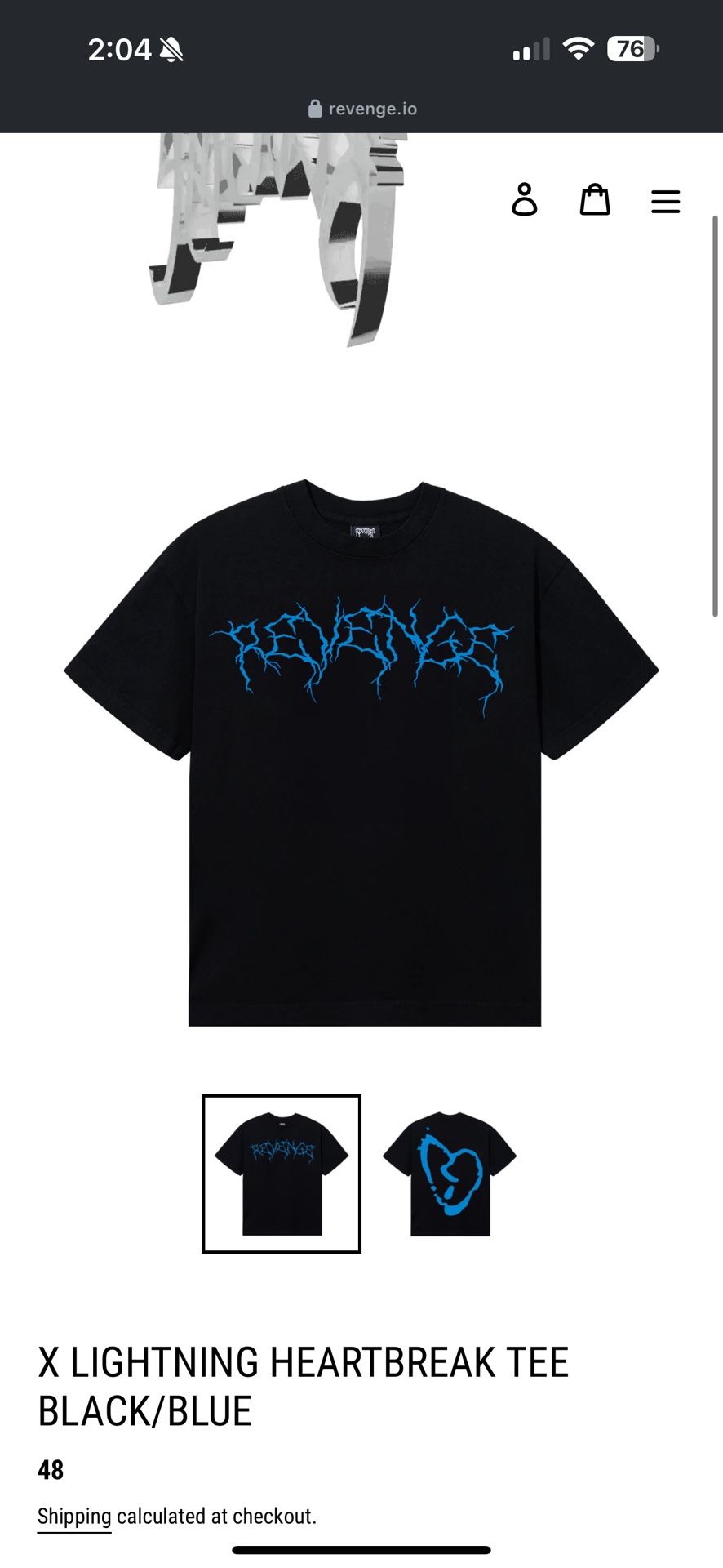 Revenge X Lightning Heartbreak Tee Black/Blue