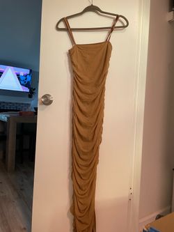 Tan fitting long dress