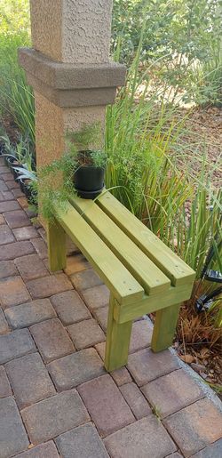 🌱Solid Wood Bench ::: 17"H X 30"W X 12"D (3 Planks) ::: Oregano