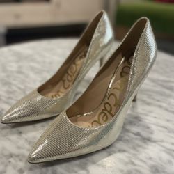 Sam Edelman Size 10 4” Gold Heels - New 