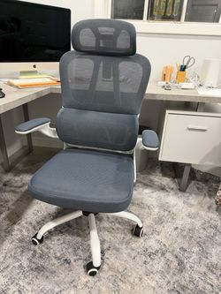 Ergonomic High Back Mesh Office Chair with Folding Armrest & HeadrestLight