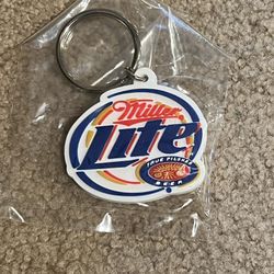 Vintage NEW Miller Lite Pilsner Beer Keyring Keychain key chain in package