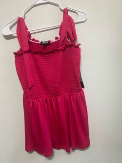 Love 21 Hot Pink Smocked Mini Dress