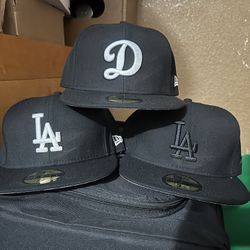 New Era Dodgers Fitted Hats 7 1/2 Lot Of 3 For $100