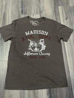 brown graphic tee thrifted t-shirt