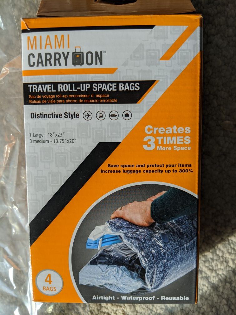 Miami Carry On Travel Roll-Up Space Bags
