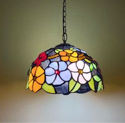Tiffany-Style Stained Glass Pendant Light