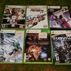 Xbox 360 Video Games Bundle 6 lot Bundle READ Scratched. Some No Booklet.