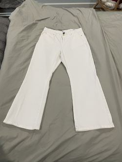 I.N.C. Crop Flare Ladies Jeans White 