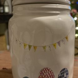 Rae Dunn large happy Easter canister