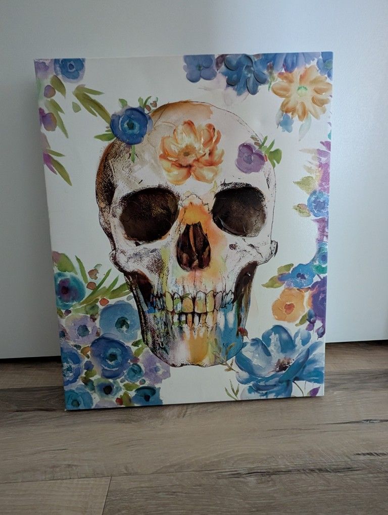Floral Skull Painting