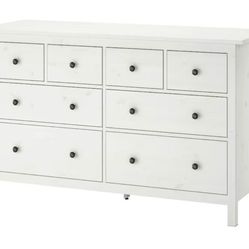 Gloss White Ikea Hemnes 8 Drawer Dresser 