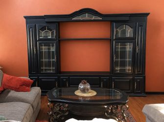 TV Wall Unit Solid Oak