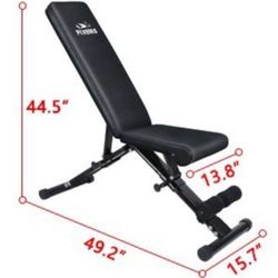 Weight Bench, Adjustable Strength Training Bench for Full Body Workout with Fast Folding
