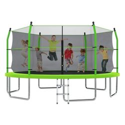 16FT Trampoline with Enclosure Net and Ladder for Backyard
