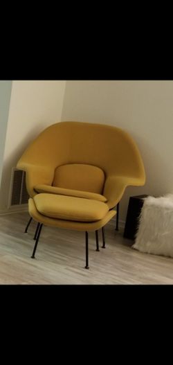 Authentic Knoll Womb Chair And Ottoman