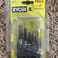 Ryobi Spiral Screw Extractor Set 5 PCs 