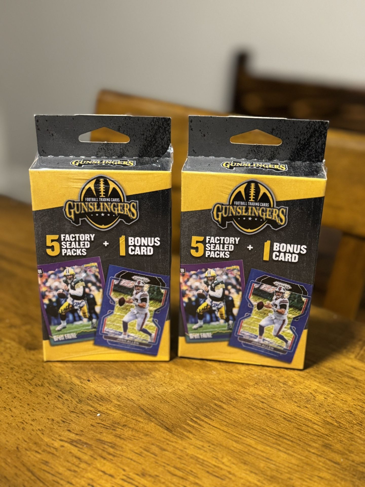 Lot of 2 Gunslingers NFL Football Boxes 10 Packs + Bonus Card Mystery Sealed New
