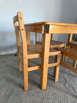 FREE Wooden Dining Table & 4 Chairs – Table is Wobbly
