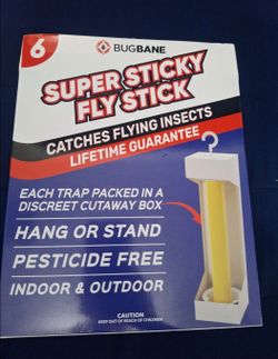 Fly Stick Sticky Fly Traps for Indoors Outdoor 6pk