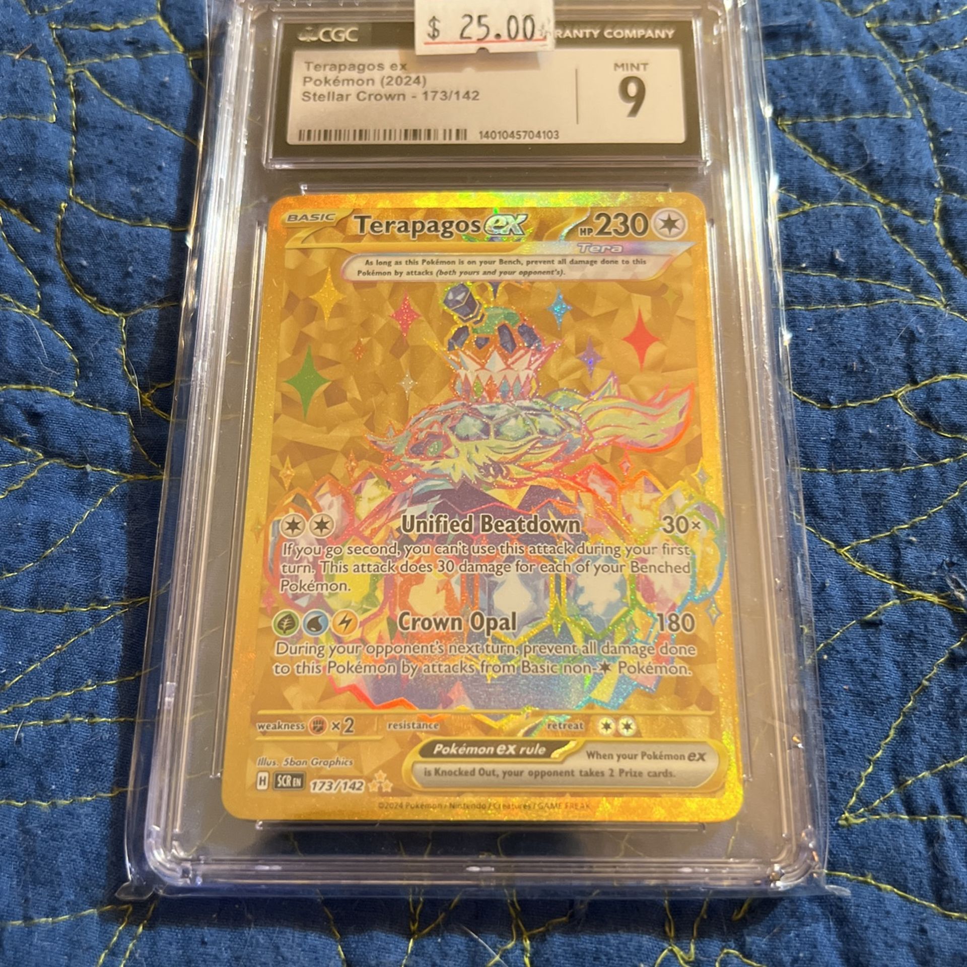 Pokémon TCG Stellar Crown / Terapagos ex 173/142 / CGC 9 Mint