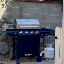 Barbecue outside IKEA trashcan