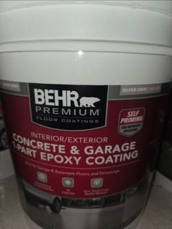 BEHR PREMIUM
5 gal. Silver Gray Self-Priming 1-Part Epoxy Satin Interior/Exterior Concrete and Garage Floor Paint