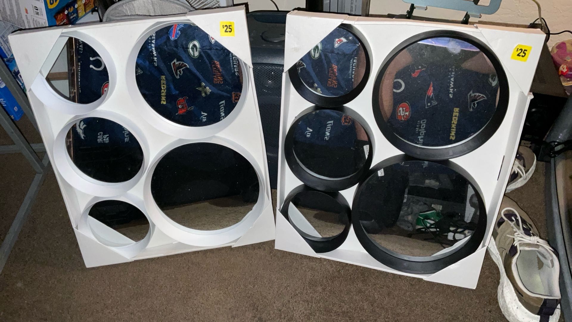 2 Round Mirrors Wall Decor