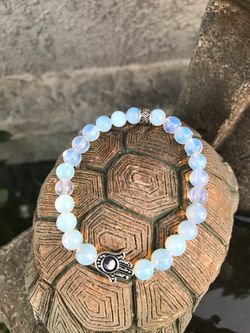 Moonstone with hamsa bracelet 8 inches