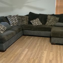 Brown And Gray Sectional 