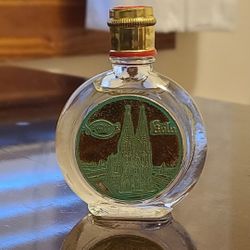 VTG. Eau de ROLN 4711 Cologan Perfume Bottle. Brass Top, Cathedral Label FULL 